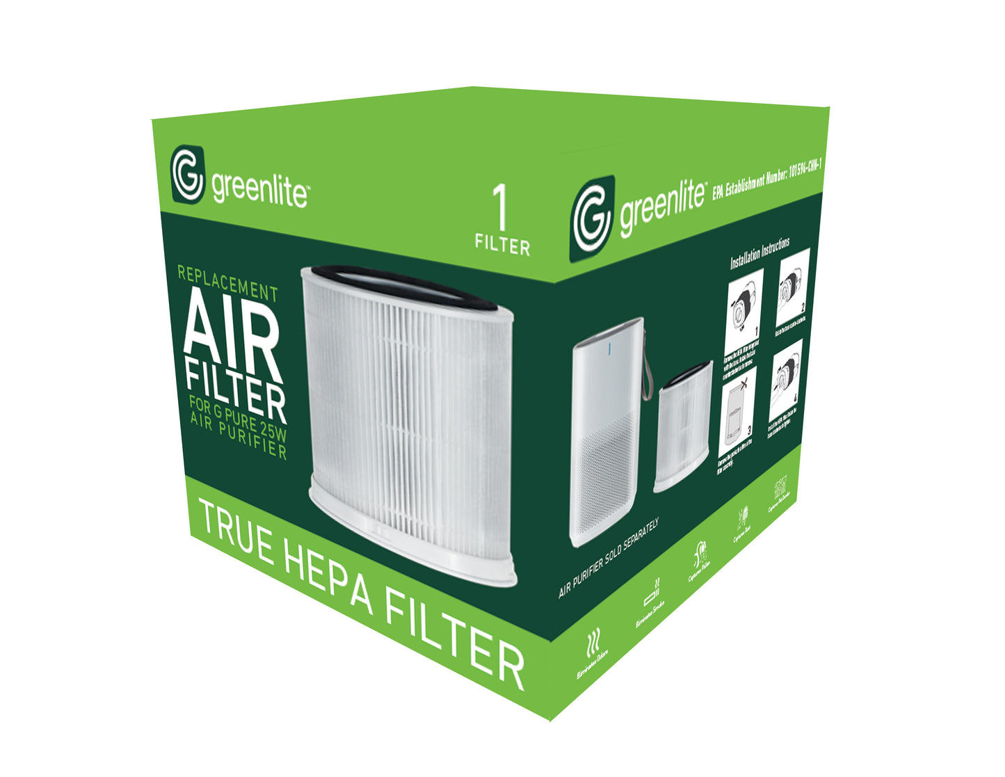 Air Purifier Replacement Filter (Greenlite Model No: G-Pure-25W)