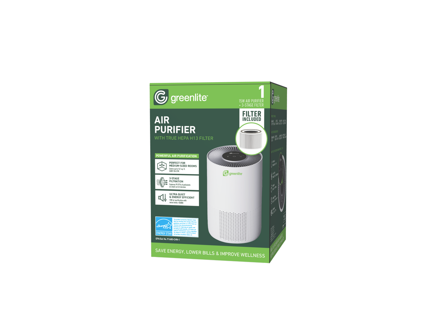 15W Air Purifier - (Greenlite Model No: G-Pure-15W)